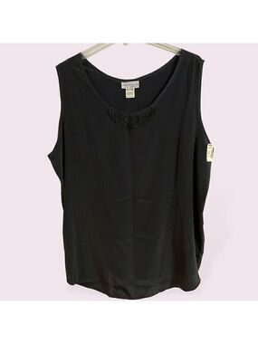 Impressions Woman’s Floral Embroidered Vintage Plus Size Tank Top